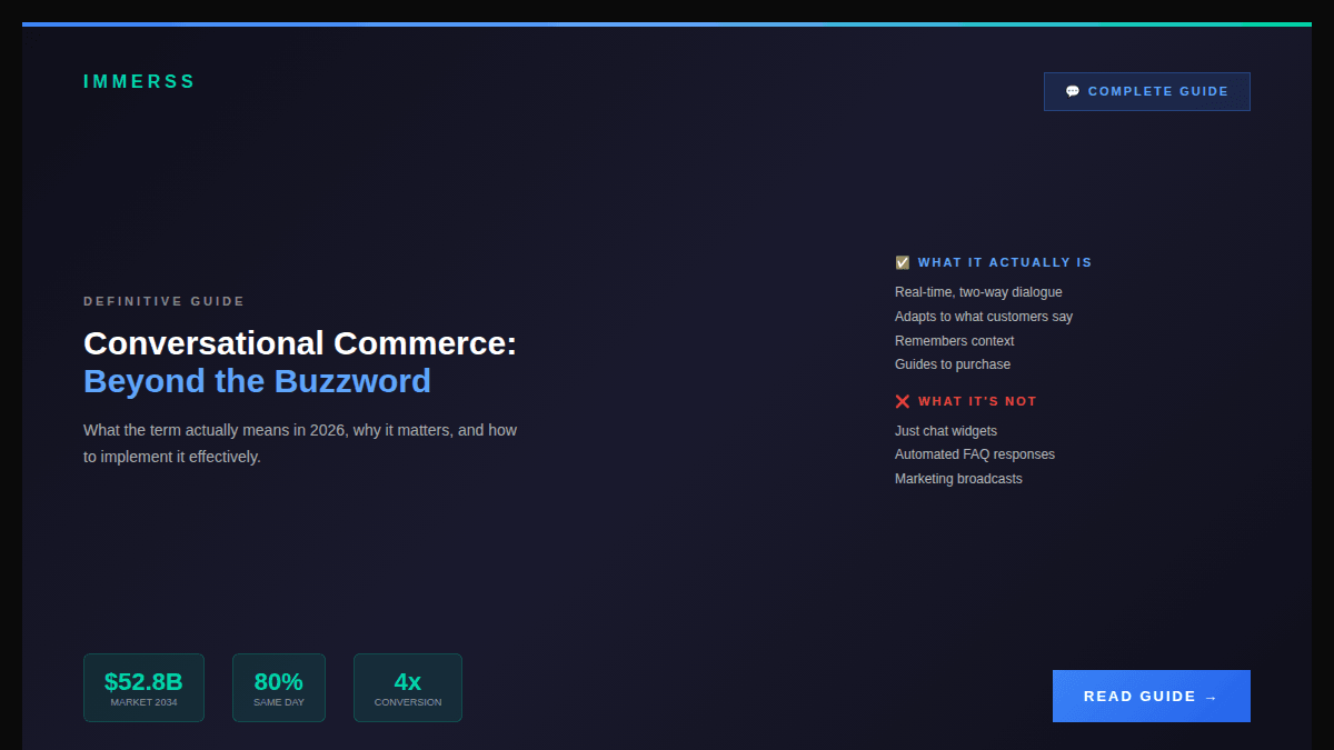 Conversational commerce in 2026 — beyond the buzzword to real implementation and results