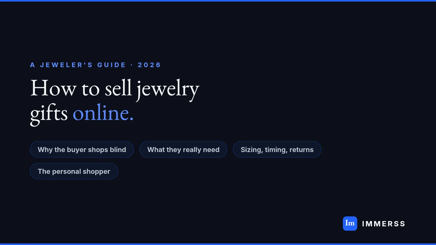 How to sell jewelry gifts online in 2026 — a personal shopper helping an anxious gift-buyer choose the right piece for someone else on a one-to-one live video consultation