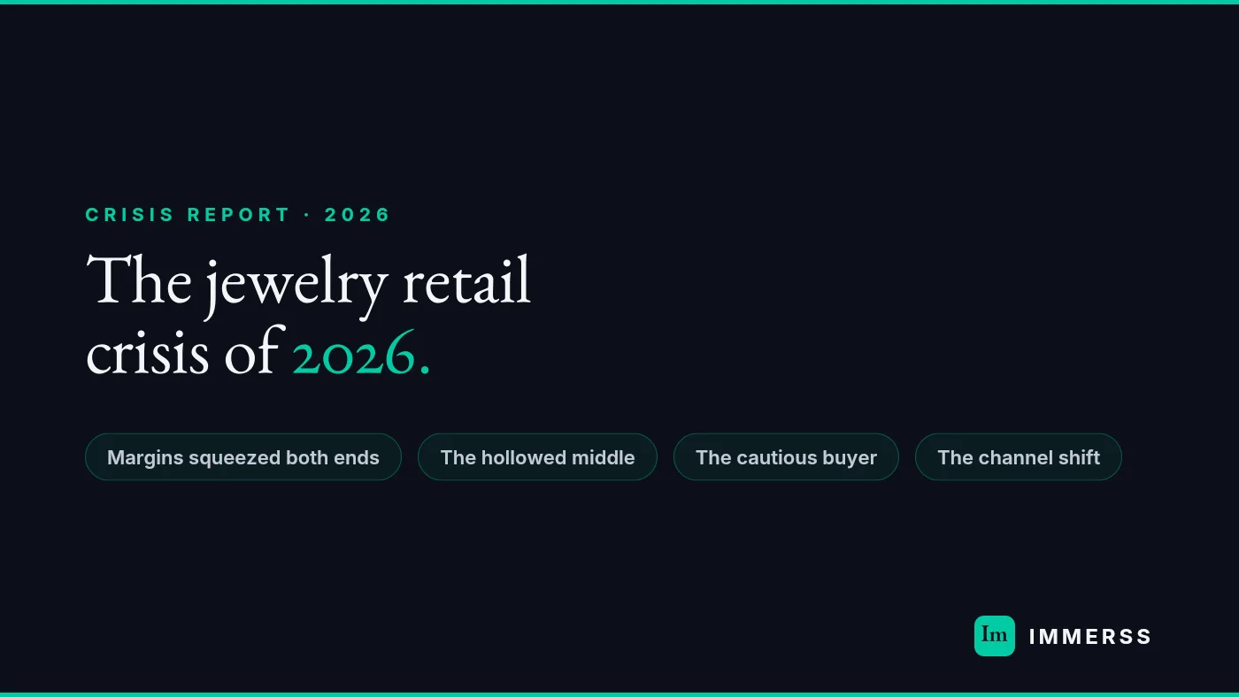 The jewelry retail crisis of 2026 — four converging pressures sort jewelers along a single fault line between competing as a commodity and competing as a trusted relationship